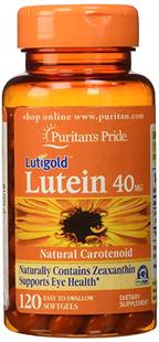 Puritans Pride Lutein 40 Mg with Zeaxanthin Softgels, 120 Co