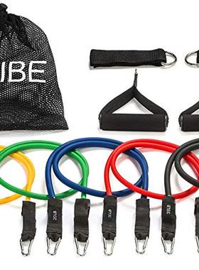 Tribe 11PC Premium Resistance Bands Set, Workout Bands - wit