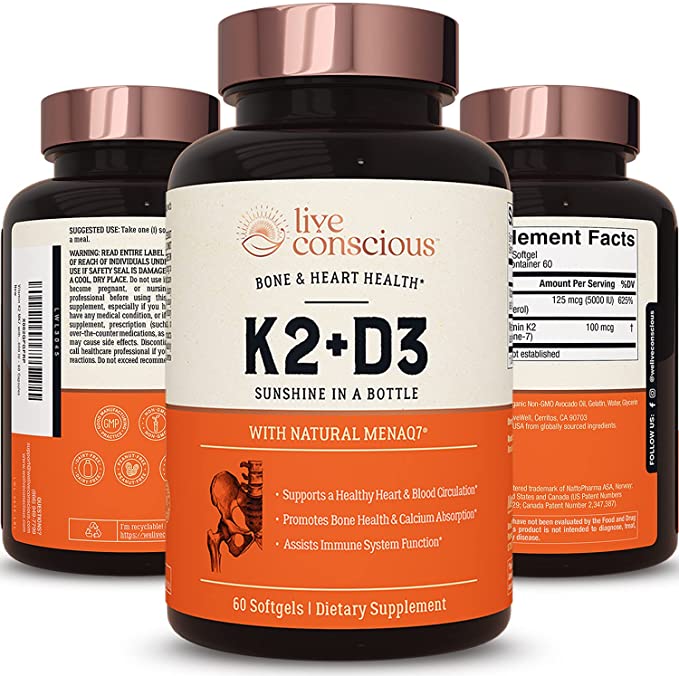 美国代购Live Conscious Vitamin K2 MK7 with D3 Supplement