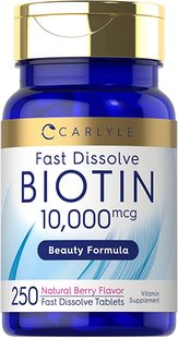 250 Fast Dissolve 美国代购 Max 10000mcg Tablets Biotin