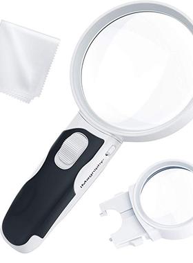 iMagniphy LED Illuminated Magnifying Glass Set. Best Magnifi