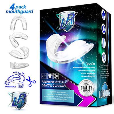 LORIOUS Mouthguard - One Size Fits All Premium Set of 4 BPA