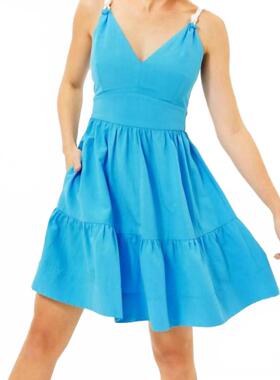 代购Lilly Pulitzer女士连衣裙显瘦修身雪纺收腰夏季度假短裙