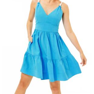 雪纺收腰夏季 Pulitzer女士连衣裙显瘦修身 度假短裙 Lilly 代购