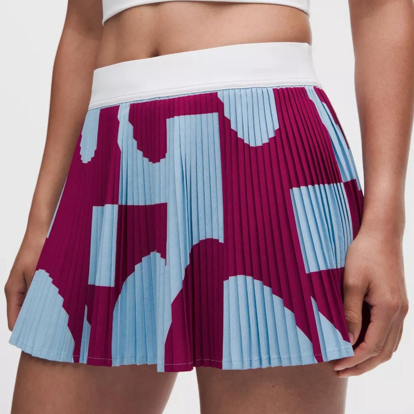 lululemon撞色百褶网球运动短裙图片