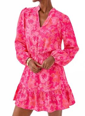 代购Lilly Pulitzer女士连衣裙显瘦修身雪纺印花春季聚会短裙