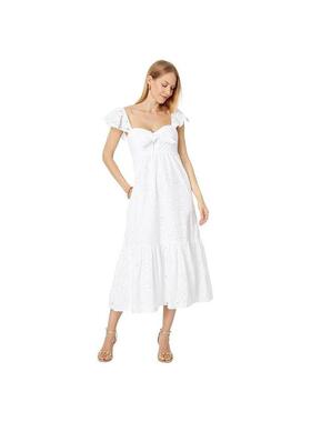 代购Lilly Pulitzer女士连衣裙显瘦修身雪纺镂空夏季度假长裙