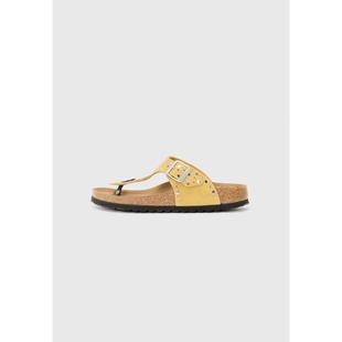 Birkenstock女式 包头拖皮面皮内里合成底装 饰铆钉扣休闲拖鞋