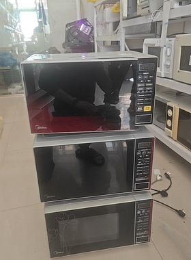 二手美的微波炉M1-L213C 按键玻璃盘款，