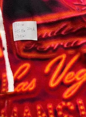 39包邮 厚款摇粒绒 pi红色霓虹灯 卫衣裤料子 宽幅150cm