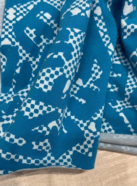 50包邮 莱卡n 蓝色字母勾 2米长度价格宽幅150cm