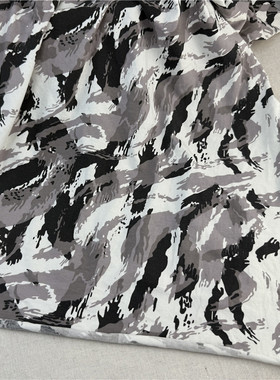 39包邮 2米纯棉薄莱卡弹力灰色竖纹迷彩 T恤连衣裙内裤宽幅160cm