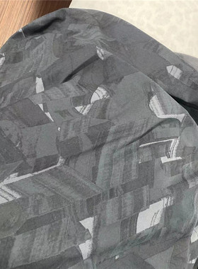 包邮 u家弹力速干深灰色几何 凉快干爽速干T恤短裤布料 宽幅175cm