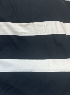 包邮发。纯棉丝光棉rs 黑白宽条 2米长度 宽度130c