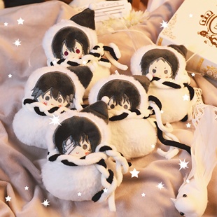 文豪野犬同人Q版太宰治中原中也雪人挂件原创毛绒玩偶钥匙扣饰品