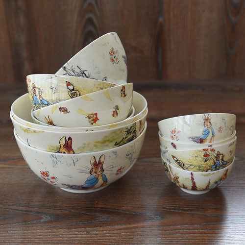 出口英国兔子家用面碗儿童米饭碗