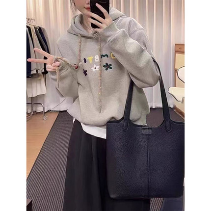 2025新款连帽加绒加厚长袖卫衣女春季小个子洋气独特超好看上衣女