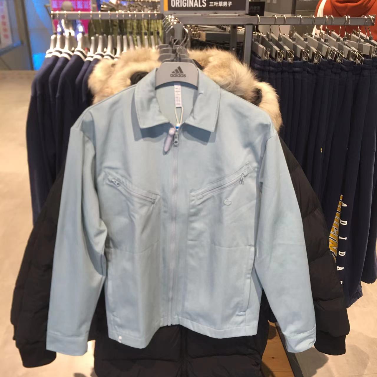 Adidas男子运动休闲工装拉链夹克