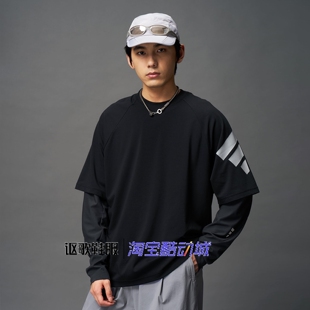 阿迪达斯男子新款圆领宽松透气柔软跑步健身运动短袖T恤KH1485