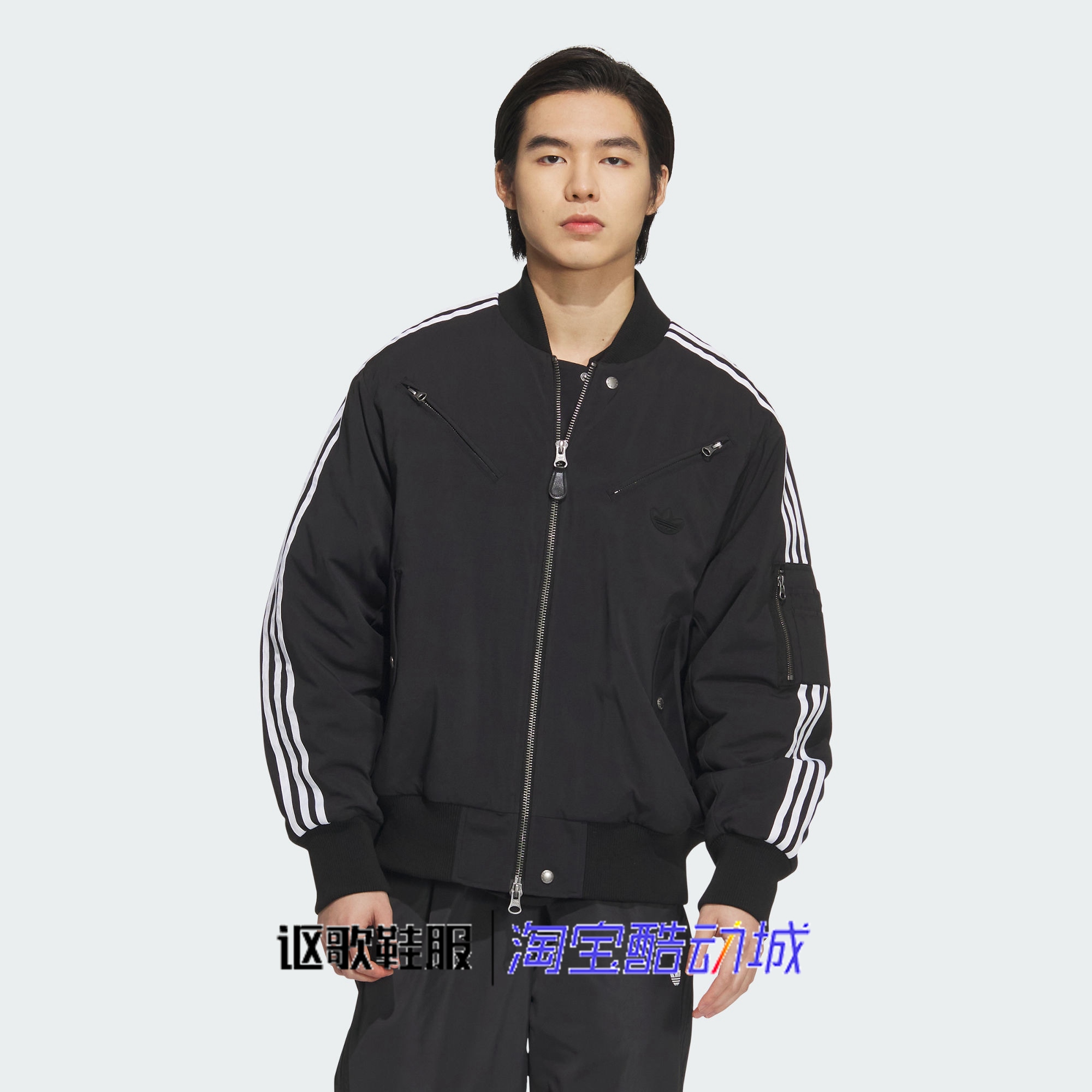 阿迪达斯三叶草男子棒球领棉服