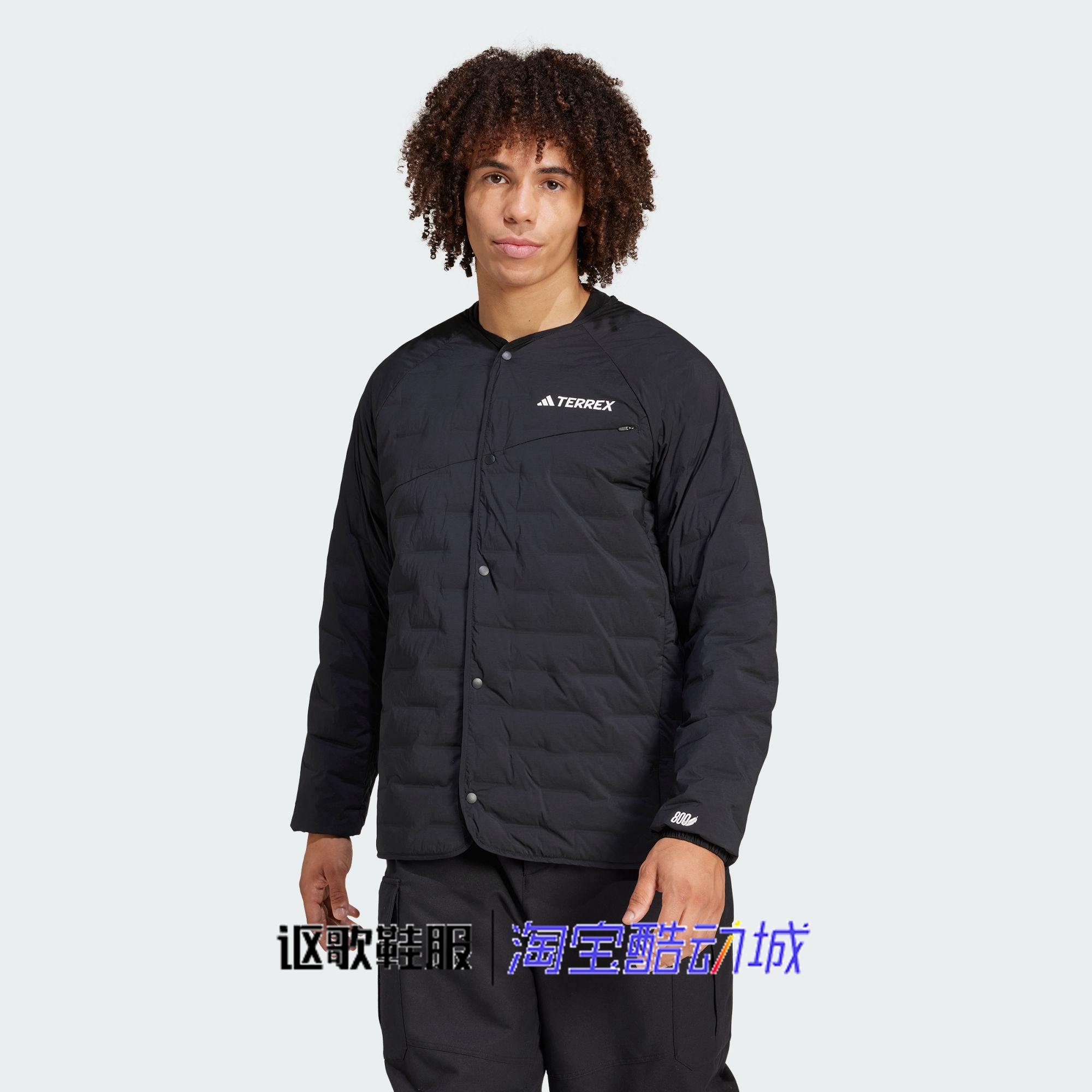 阿迪达斯男子轻薄纽扣羽绒服