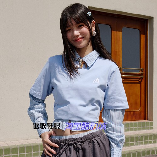 阿迪达斯男女柔软亲肤短袖T恤