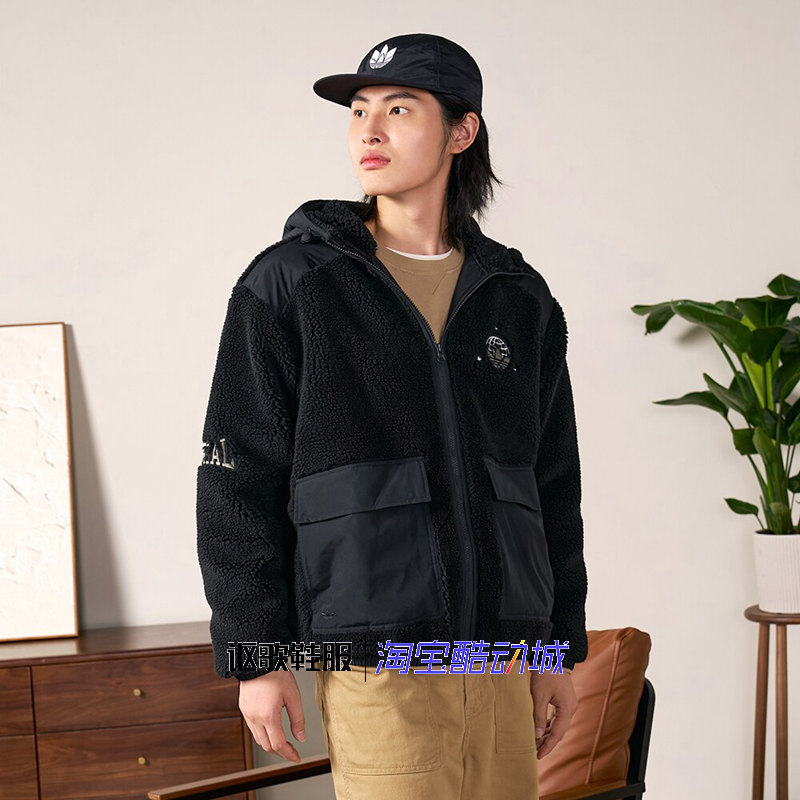 阿迪达斯三叶草男女连帽夹克外套