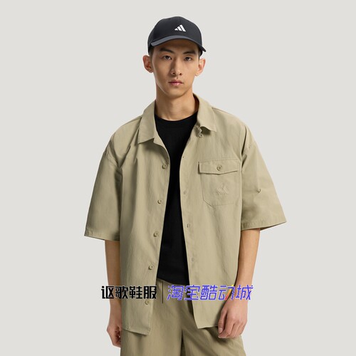 阿迪达斯男女卡通印花短袖衬衫