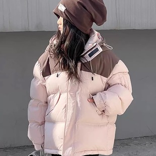 白鸭绒外套 加厚面包服男童女童学生冬装 韩国童装 儿童羽绒服短款