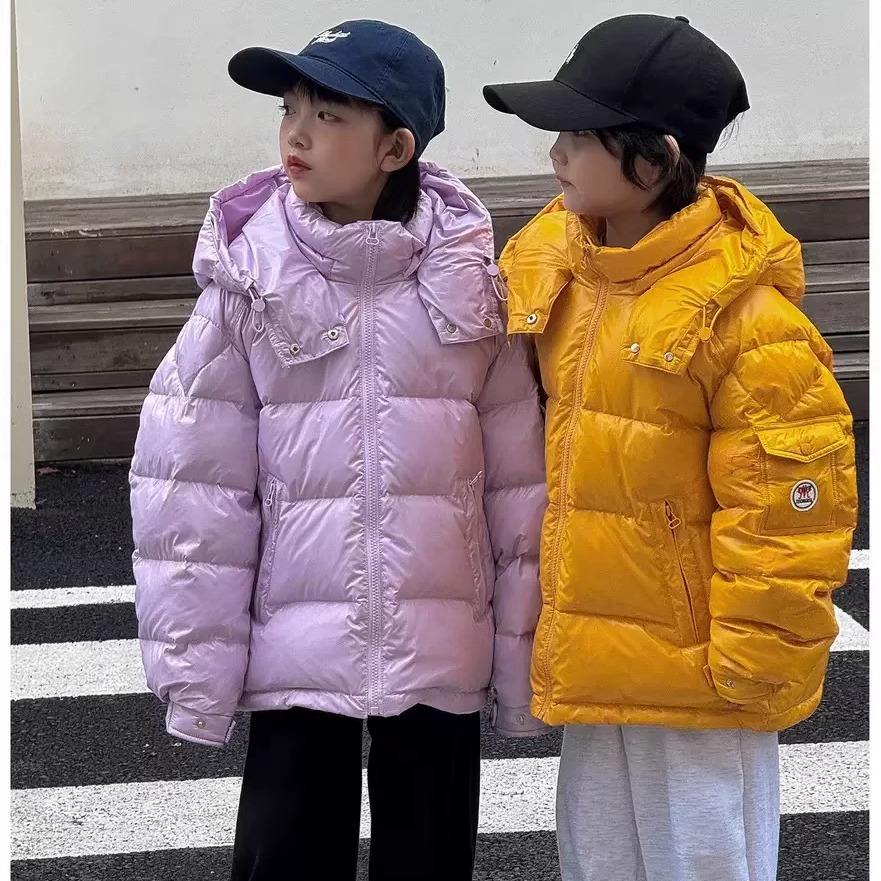 韩国儿童羽绒服冬季男童女童中大童加厚保暖连帽白鸭绒洋气外套潮