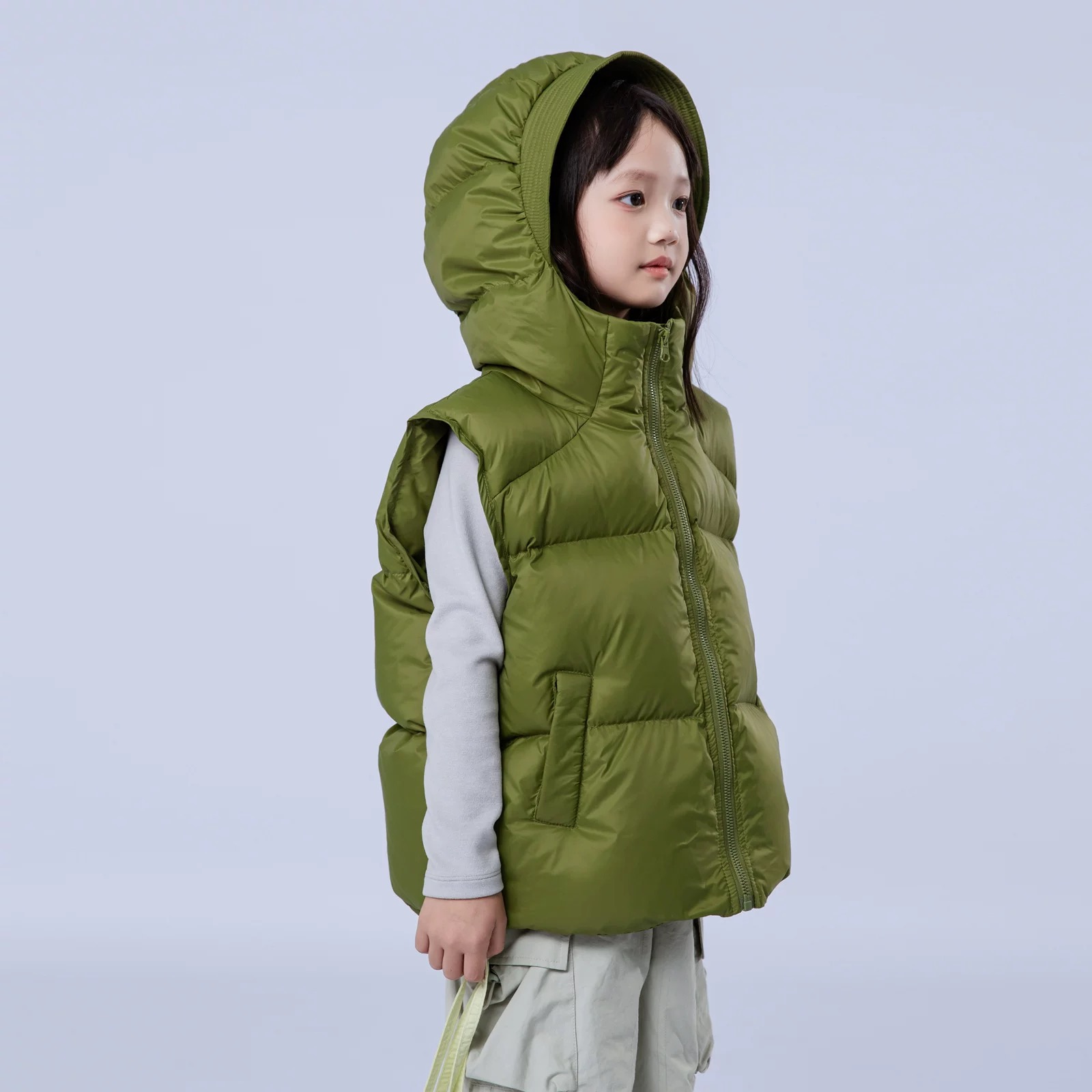 童装儿童羽绒服韩版冬季新款男童女童加厚连帽马甲白鸭绒坎肩外套