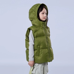 新款 冬季 男童女童加厚连帽马甲白鸭绒坎肩外套 儿童羽绒服韩版 童装