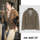 小个子羊羔毛皮草西装 宋佳同款 2025新款 泰迪熊大衣女冬季 外套 短款