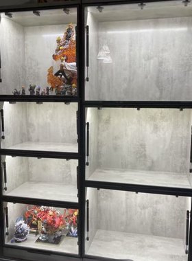 液压杆上翻门家用手办乐高玻璃柜