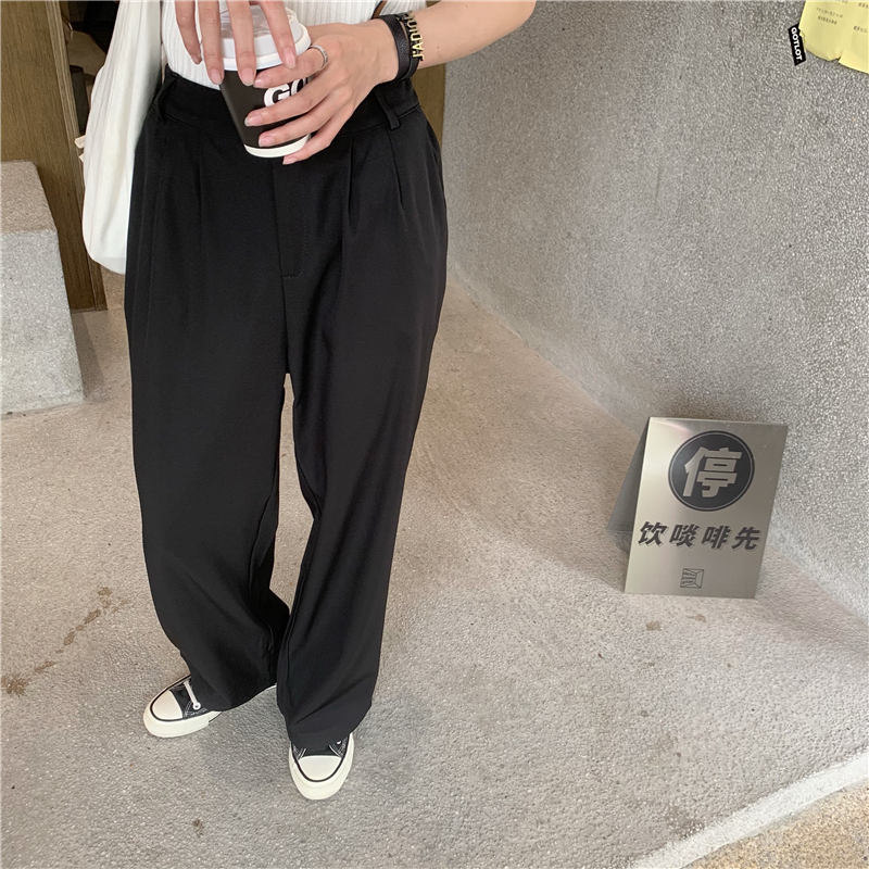 Real Korean version shows thin, loose, vertical and not easy to wrinkle trousers in four colors