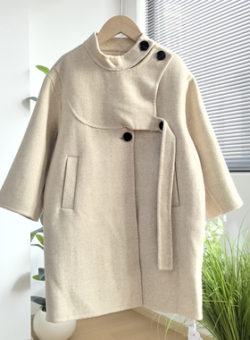 女童毛呢外套秋冬装小女孩洋气双面呢子大衣羊毛中长款加厚韩版潮