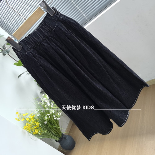 110-160 豆*瓣 女童牛仔半身长裙春季小女孩洋气中大童韩版裙子
