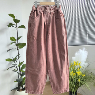 130-170 幻听 女童牛仔裤春秋季女孩休闲长裤青少年中大童宽松潮