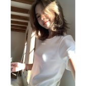 T恤女80241 小个子魔力T百搭纯色圆领正肩短袖 Hers 十三行春夏新款