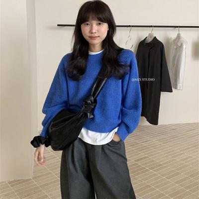 MZISTUDIO秋季糖果色慵懒风毛衣