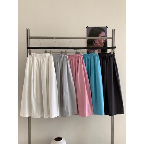 SUSAN-十三行夏季韩系显瘦梨型身材胖MM百搭半身裙女配腰绳TW990