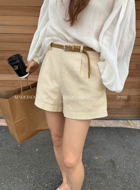 MADEIN OST春季度假风彩色质感棉编织腰带休闲短裤女配腰带91301