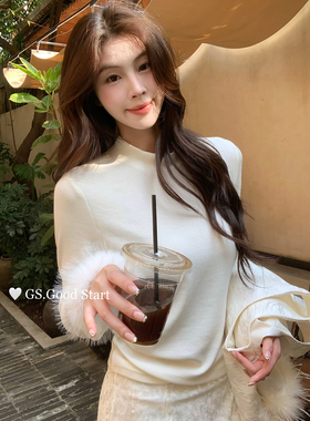 GS.GOOD START博主自留款~冬气质温柔鸵鸟毛加厚打底小衫女G6925U