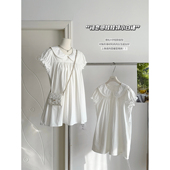 LADY 连衣裙女4864 MARIA十三行娃娃领宽松白色印花小个子显瘦短款