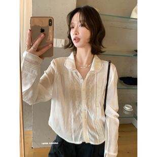 IMISS-26年夏季新款气质优雅设计感小众法式刺绣蕾丝衬衫女R20510