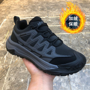 鞋子男2025秋冬季新款徒步登山旅游鞋吸汗透气加绒保暖休闲运动鞋