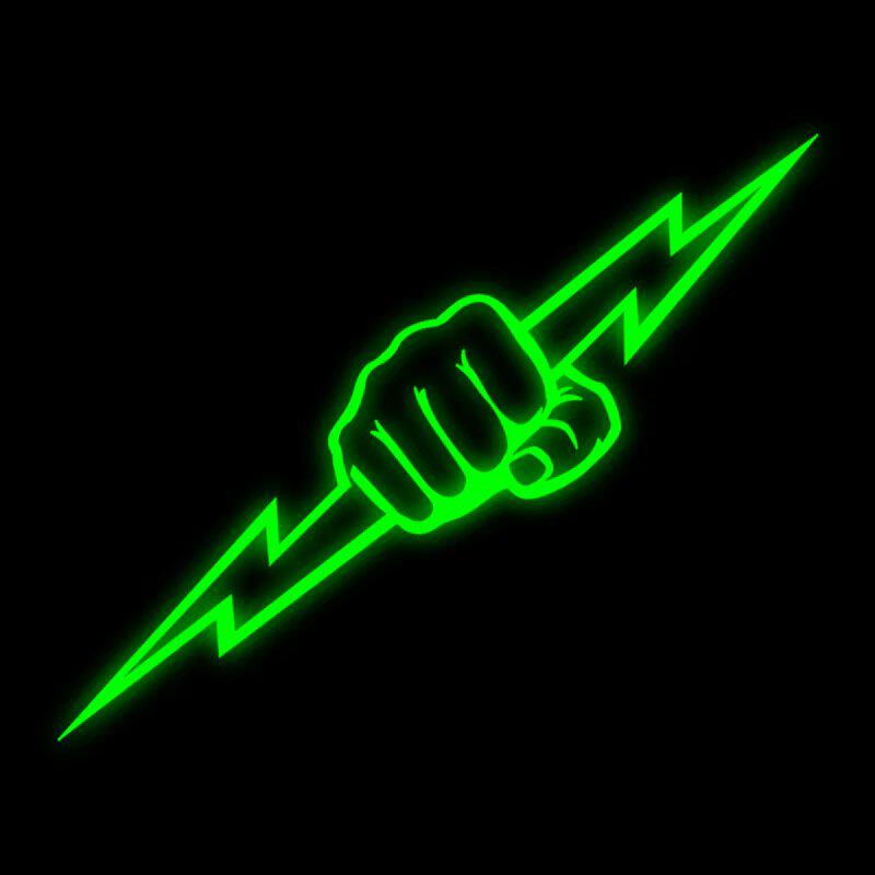 创意炫酷火拳闪电夜光贴纸汽车车身划痕装饰贴手机箱包电动车贴纸