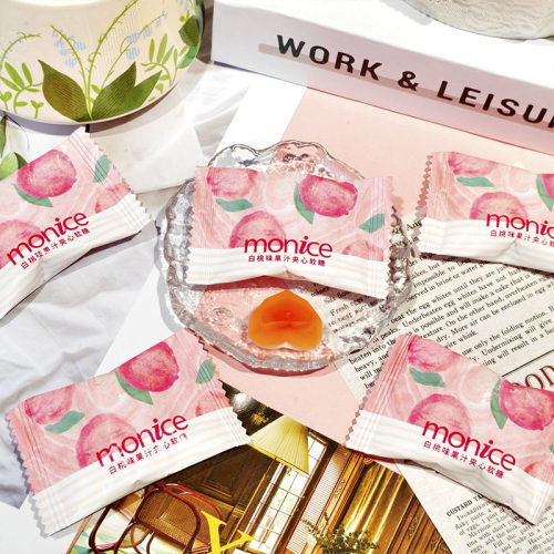 monice茉奈白桃味果汁夹心软糖优质结婚喜糖伴手礼休闲接待零食