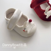 婴儿鞋 丝绒小兔酒红加绒幼儿韩版 童鞋 秋冬新款 学步鞋 防滑软底