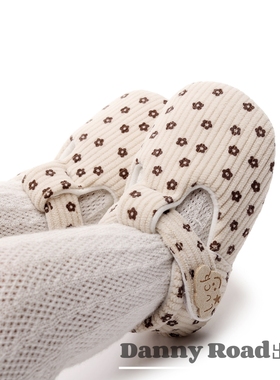 2025春秋新款宝宝鞋灯芯绒婴儿鞋软底丁字鞋防滑学步鞋小花女宝